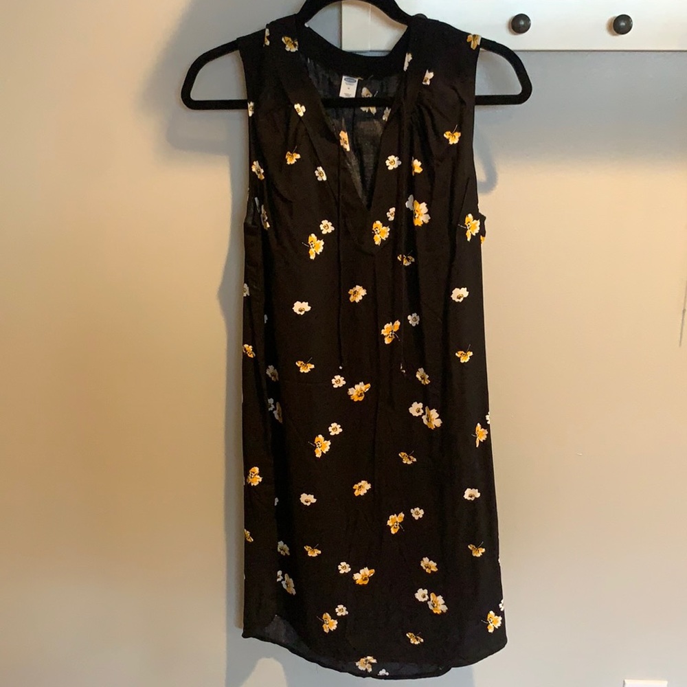 Black dress with floral pattern